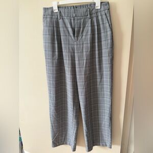 A New Day Plaid Trouser Pants | Women’s Size 10 | Gray Wide Leg | elastic waist